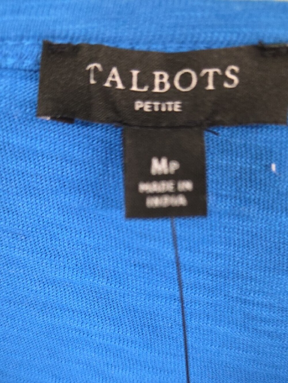Talbots Bright Blue Petite Knit 100% Cotton Dress Sz MED P NWT - Picture 3 of 7